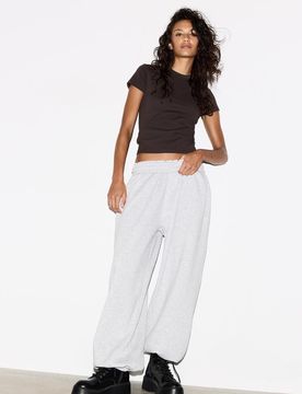 Basic-T-Shirt mit Rundausschnitt Braun XS