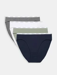 Pk Cotton Rich High Leg Knickers Grey Mix female