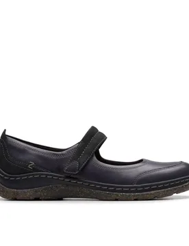 Women's Orlene Jane Black Leather Mary Jane Size: 7-Wide Fit - Black - Size: 7-Wide Fit - Clarks - FashionsVida
