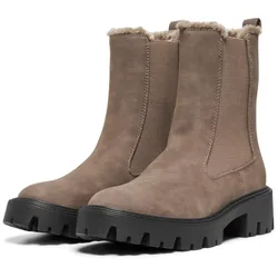 Betty-9 Warm Lined Polyurethane Womens Brown Stone Heeled Ankle Boots - Size Uk 6