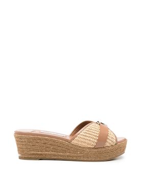 Backless Rope Wedge Sandal with 50mm Heel and JC Hardware