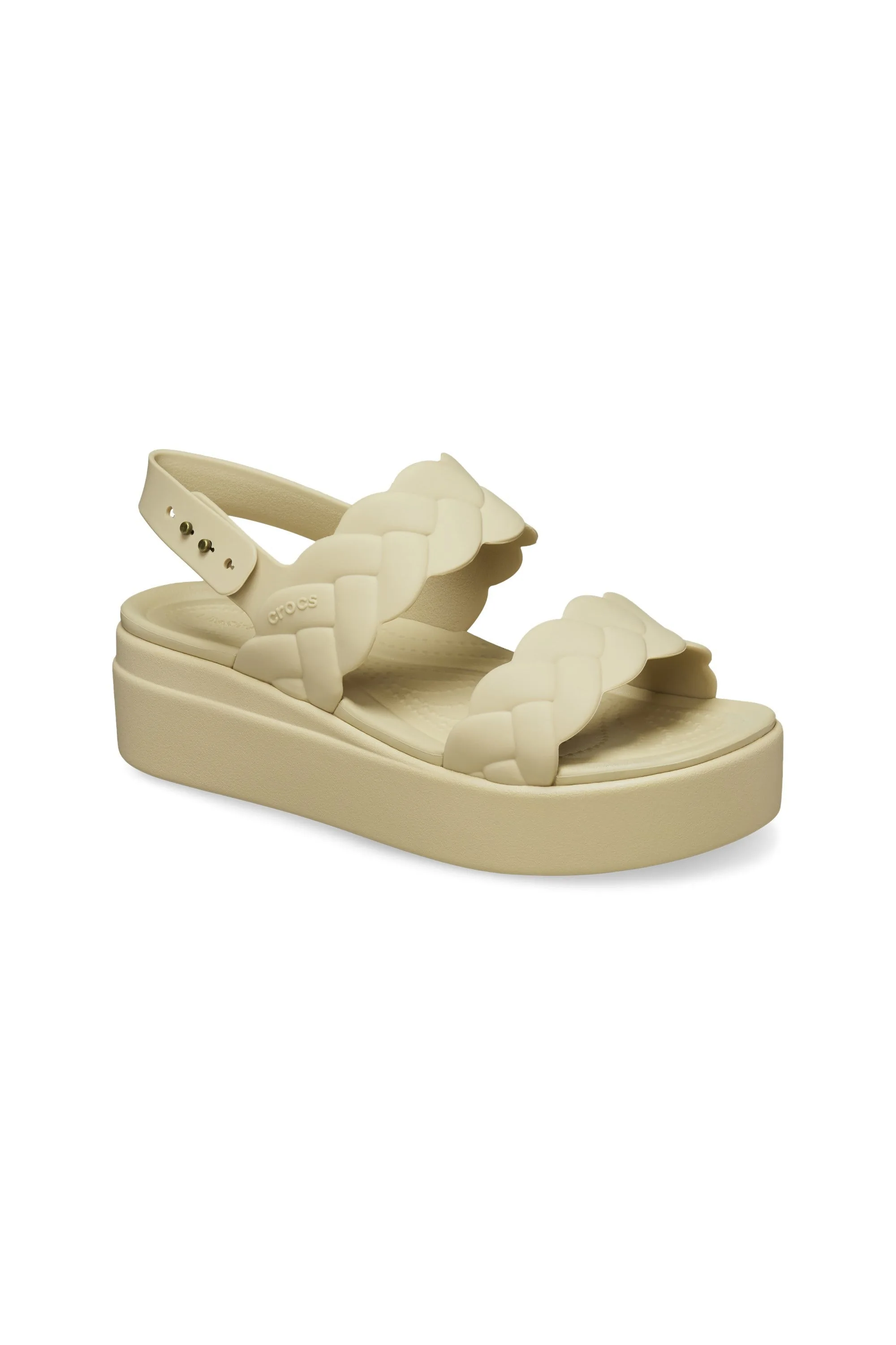 Female Brooklyn Woven Low Wedge - - Size: 8 - Crocs - FashionsVida