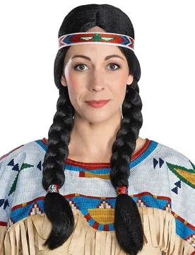 Nscho-tschi-Perücke für Damen Winnetou Faschingsaccessoire schwarz - female - METAMORPH GmbH - FashionsVida