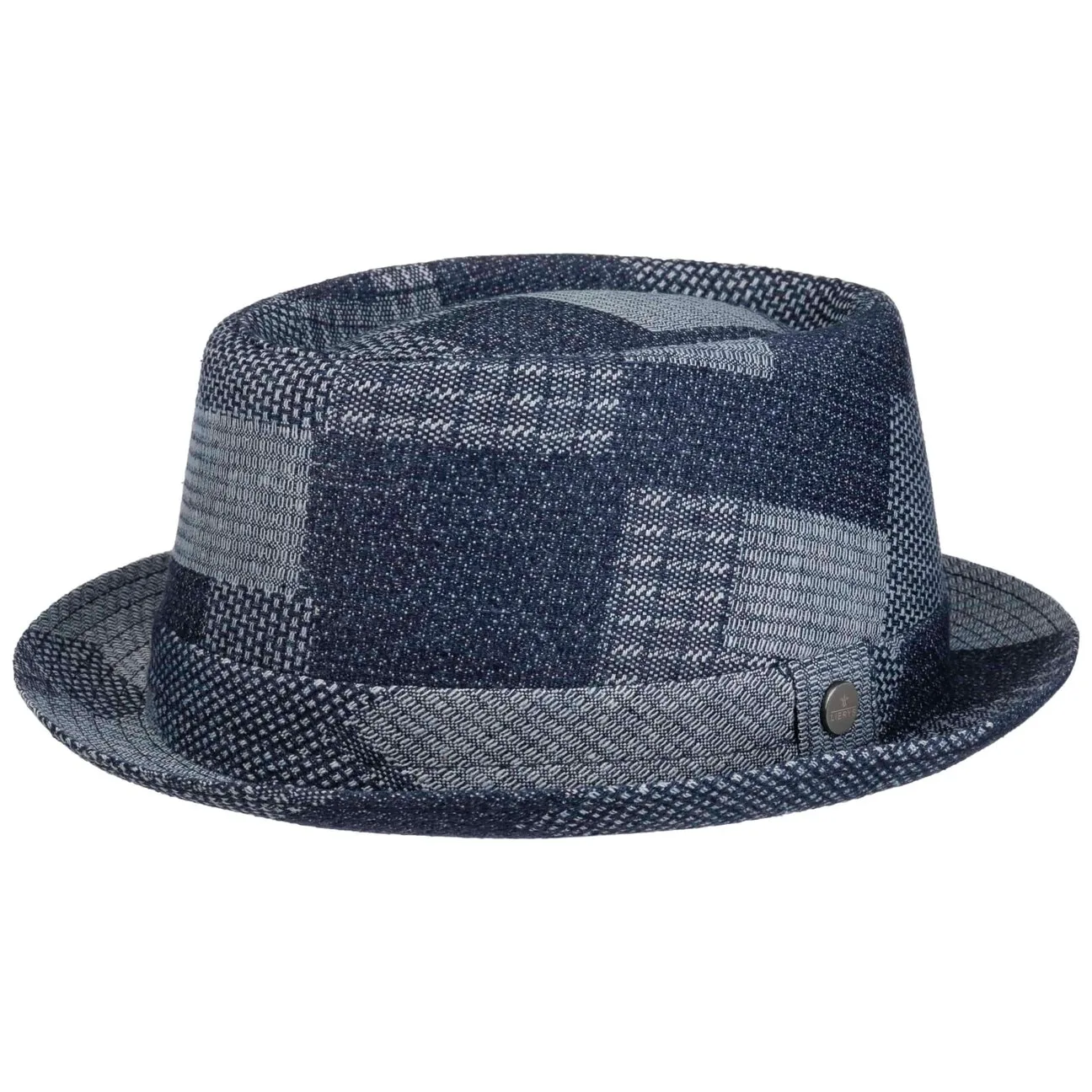Denim Patchwork Pork Pie Cloth Hat by - denim - Female - Size: M (56-57 cm) - Lierys - FashionsVida