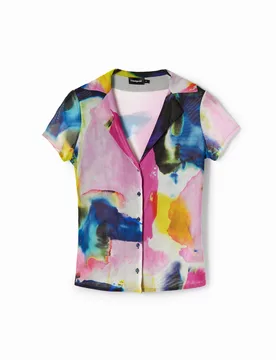 T-shirt resort tulle aquarelle BLUE XS female - Desigual - FashionsVida