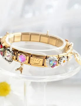 Fashion Gold Color Multi-style Heart Pendants Italian Stainless Steel Modular Bracelet for Woman Men DIY Making Assembly Jewelry - Aliexpress - FashionsVida