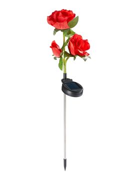 Solar-Gartenstecker "Rosenstrauß" rot