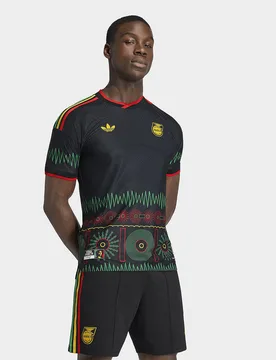 Mens Maglia Authentic Da Trasferta X Bob Marley Giamaica 26 - Nero, nero nero Uomo taglia XL - Adidas - FashionsVida