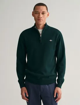 Pull à Demi-zip Superfine Lambswool Tartan Green XL