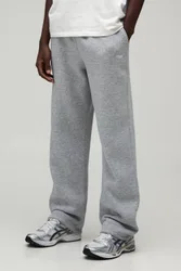 Herren Gerade Geschnittene Herren-Jogginghose Mit Punkt-Stickerei Grey Marl Größe Small