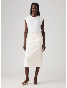 Levi's Womens Snowing In La Back Slit Skirt - Female - White - 26 - Levis - FashionsVida