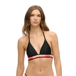 Top Bikini Triangle Stripe Black 2XS
