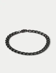 Waterproof Stainless Steel Gunmetal Chain Bracelet Black male