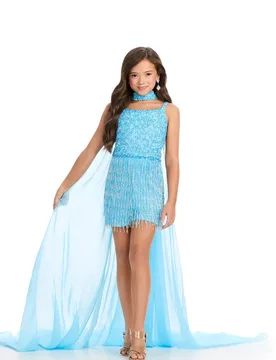 Snvdzo Fully Beaded Fringe Choker Pageant Jumpsuit Organza Cape Flower Girl Outfit For Wedding Pageant Talent Show Runway Stage - Aliexpress - FashionsVida