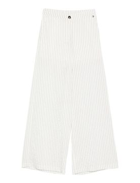 Pantaloni bianchi a gamba larga a righe