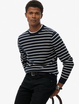 Superdry Herren The Merchant Store Breton-pullover Lockere Passform Navy - Größe: S