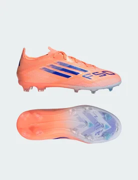 Scarpe da calcio F50 Elite Firm Ground 31 1/2 Beam Orange / Lucid Blue / Cloud White - Adidas - FashionsVida
