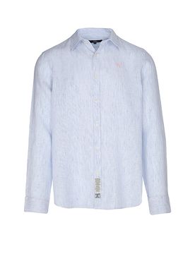 Camisa de lino azul claro XL