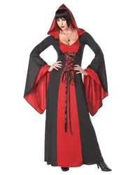 Geheimnisvolle Hexe-Damenkostüm Vampirlady schwarz-rot