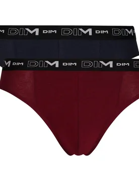 Pack de dos slips de algodón elástico estilo básico color varios - Dim - FashionsVida