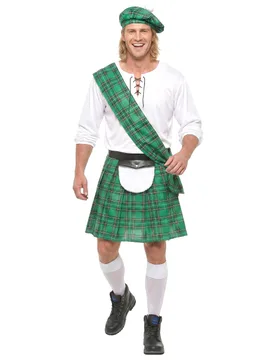 Schotten-Herrenkostüm grün-weiss - KARNEVAL-MEGASTORE - FashionsVida