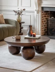 Sculpt Round Coffee Table Dark Brown