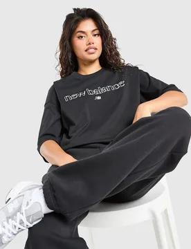 Womens Outline Oversized T-Shirt - Nero, nero nero Donna taglia L - New Balance - FashionsVida