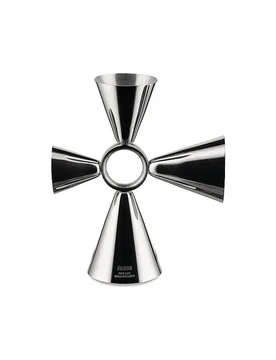Vaso medidor de bar Quadri Combo Jigger de acero inoxidable plata - Alessi - FashionsVida