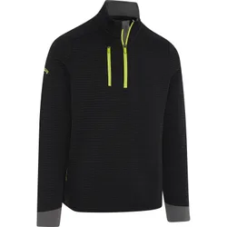 Layer Midweight Textured Fleece 1/4-Zip, schwarz/gelb s