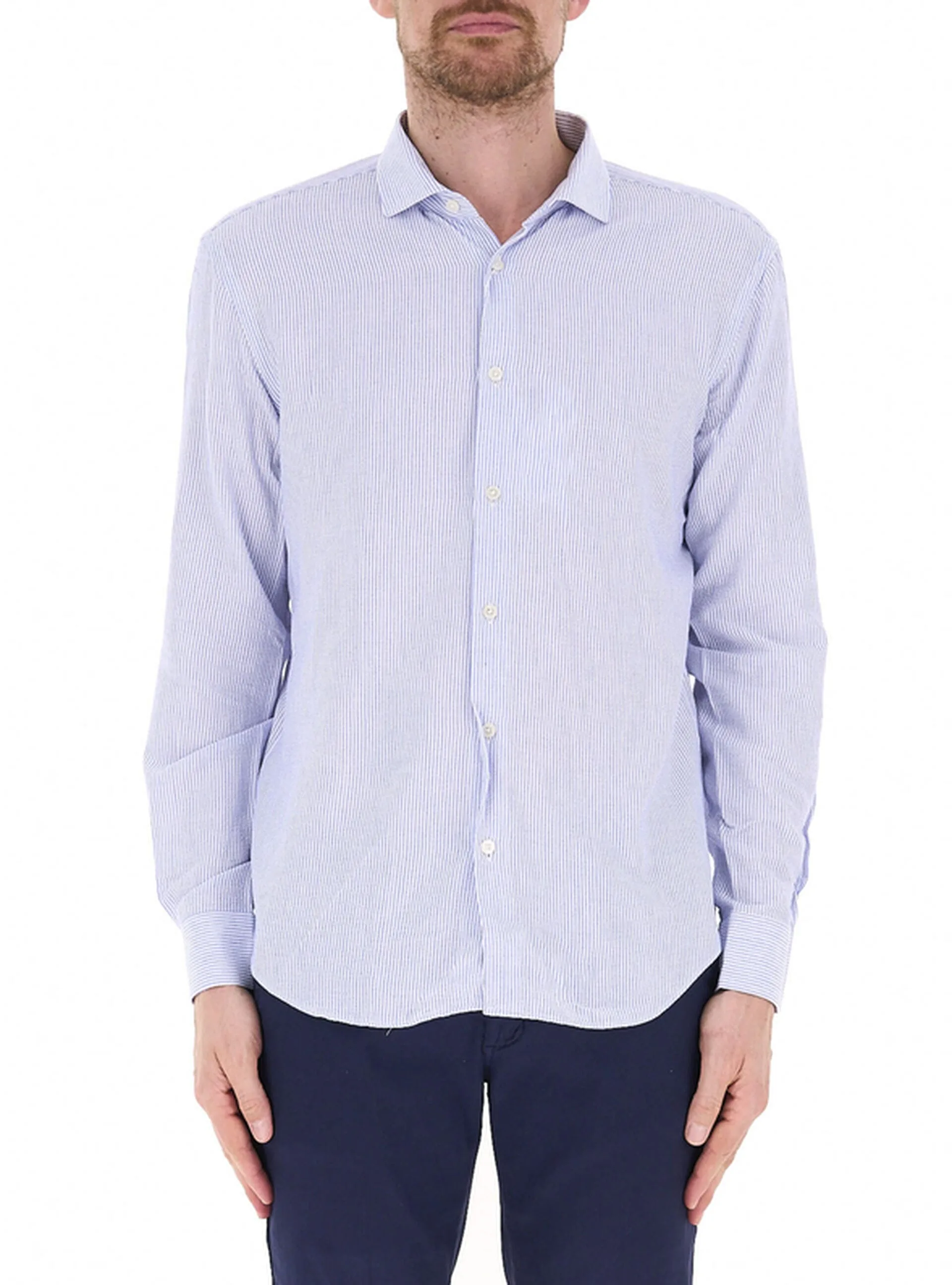 QB24 Camicia a righe BIANCO XL - QB24 - FashionsVida