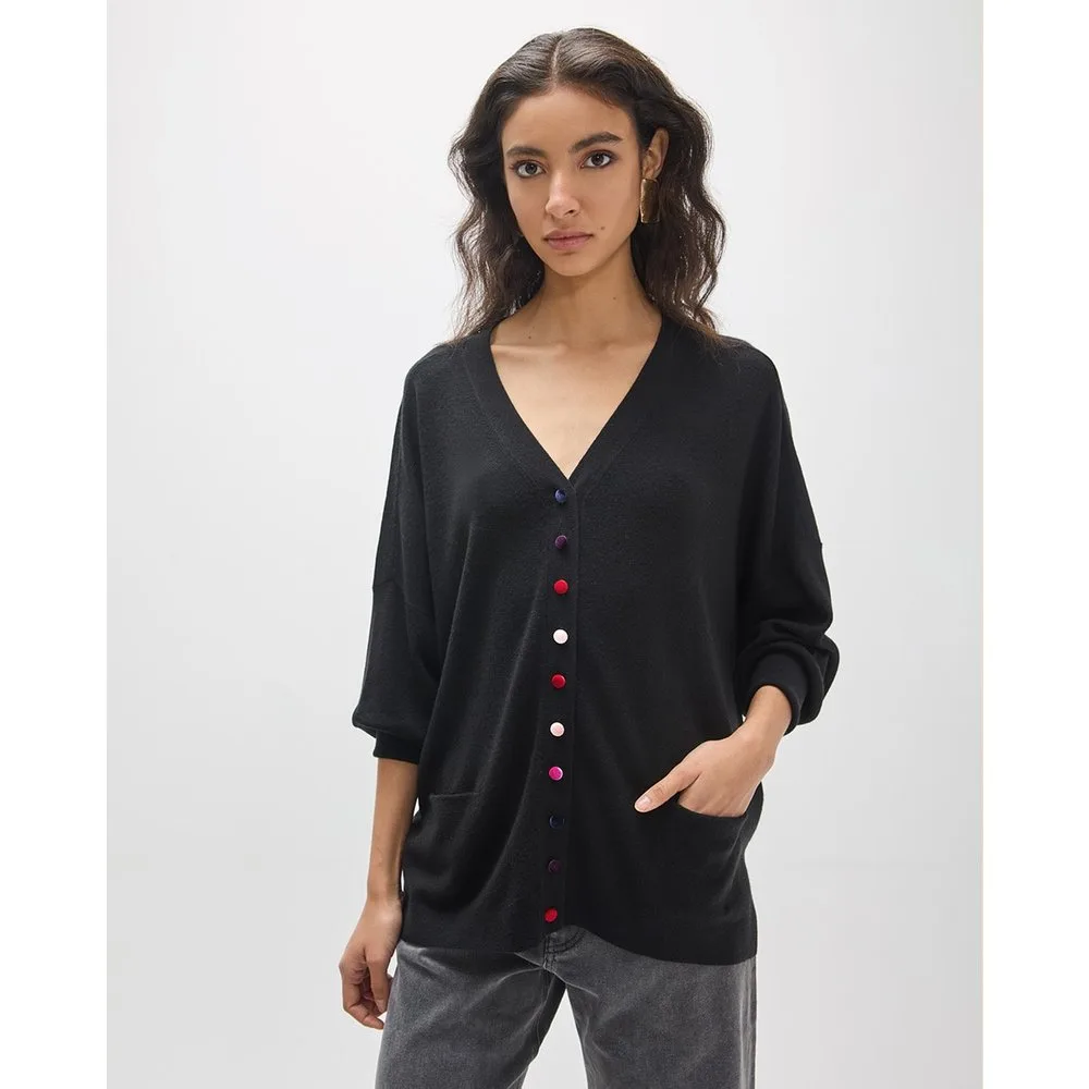 Cárdigan de mujer oversize botones multicolor - Lola Casademunt - FashionsVida