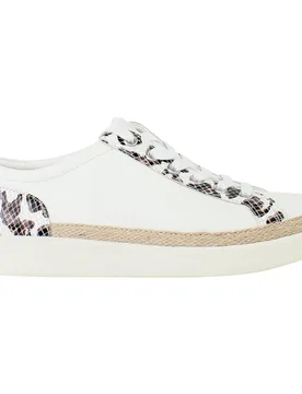 Winny Leopard Snake Womens White Plimsolls - Size Uk 7 - Vionic - FashionsVida