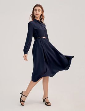 Robe Soie Élégante Manches Longues XXL