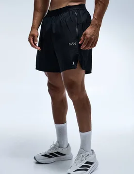 Men's Active 2 in 1 Stretch Woven Ripstop Short Black Size 2X-Large Black 2XL - boohooMAN - FashionsVida