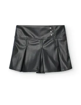 Boboli Gonna Synthetic Leather Black 14 Anni - BÒBOLI - FashionsVida