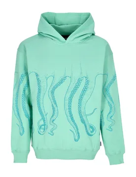 Felpa Leggera Cappuccio Uomo Outline Hoodie Mint - Octopus - FashionsVida