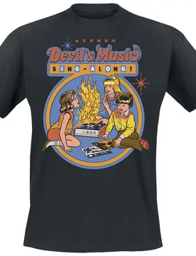 T-Shirt - Devils Music Sing Along - M bis XXL - für Männer - Größe L - schwarz - Männer - male - Steven Rhodes - FashionsVida