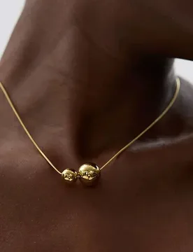 Con colgante de cuentas redondas de acero inoxidable, joyería de moda de Metal resistente al agua para uso diario, Color dorado - Aliexpress - FashionsVida