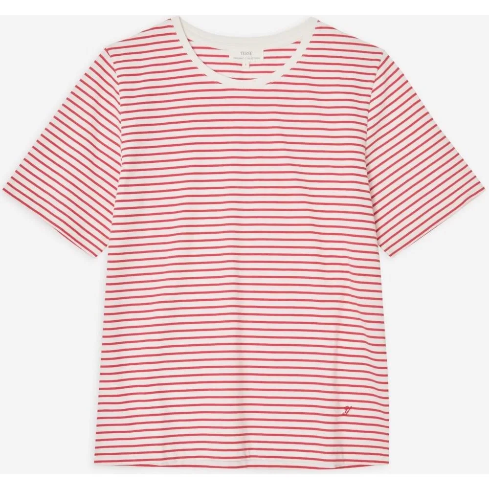 Camiseta de mujer de algodón orgánico con cuello redondo - Yerse - FashionsVida