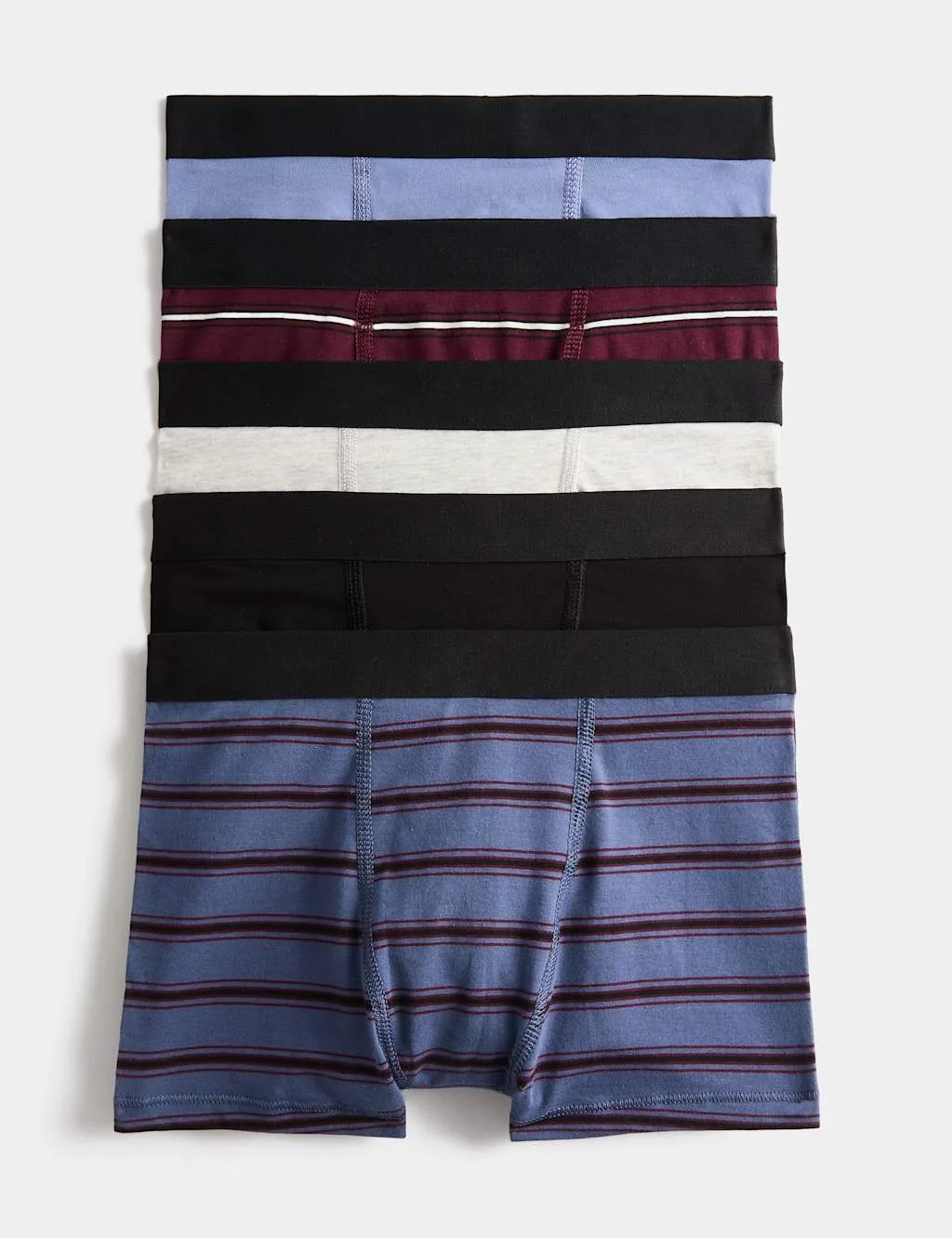 Pack Cotton Rich Striped Trunks (5-16 Yrs) Multi male - M&S - FashionsVida