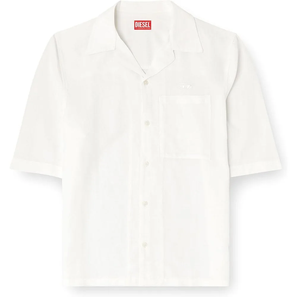 Camisa de hombre de mezcla de lino con manga corta - Diesel - FashionsVida