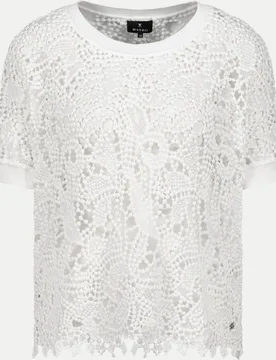 Pullover mit Spitzenmuster Weiß 40 - monari - FashionsVida
