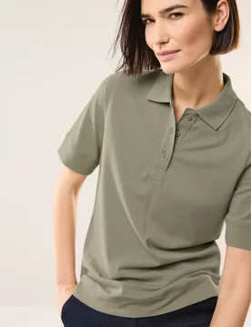 Pimacotton Basic Polo Halbarm, normale Größen, Farbe Grün, 38, aus feiner Pima Cotton weich und atmungsaktiv Damen - Walbusch - FashionsVida
