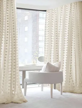 Pieza Tela de cortina bohemia con rayas y pompones de jacquard, estilo nórdico natural para decoración del hogar, cortina divisoria de habitación, - Shein - FashionsVida
