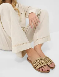 Woven Flat Sliders Gold female