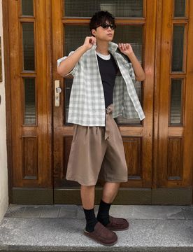 Chemise Manches Courtes Boxy Fit Xs Gris