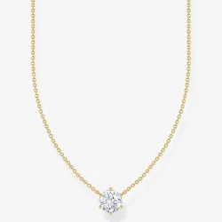 Gold Plated Cubic Zirconia Necklace KE2210-414-14-L45V - Gold - Size: Adjustable