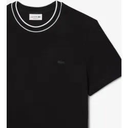 Camiseta de hombre de piqué elástico con cuello de rayas de manga corta