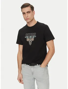 T-Shirt 173007 Schwarz Classic Fit L male - Guess - FashionsVida