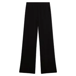 Womens Gorjja Piping Detail Wide Leg Black Crepe Trouser - Size 8 Regular